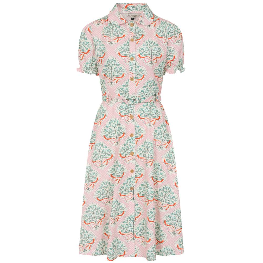 Banned - Star Folk Flare dress - Pink